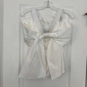 Elegant White Bow Top Anthropologie